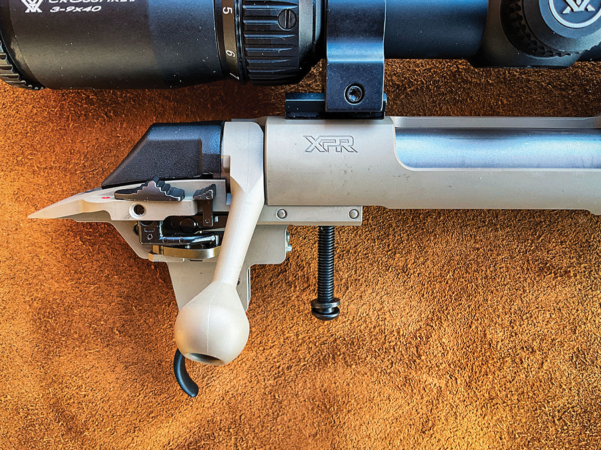 The two-position safety is easily operated with the shooter’s thumb.